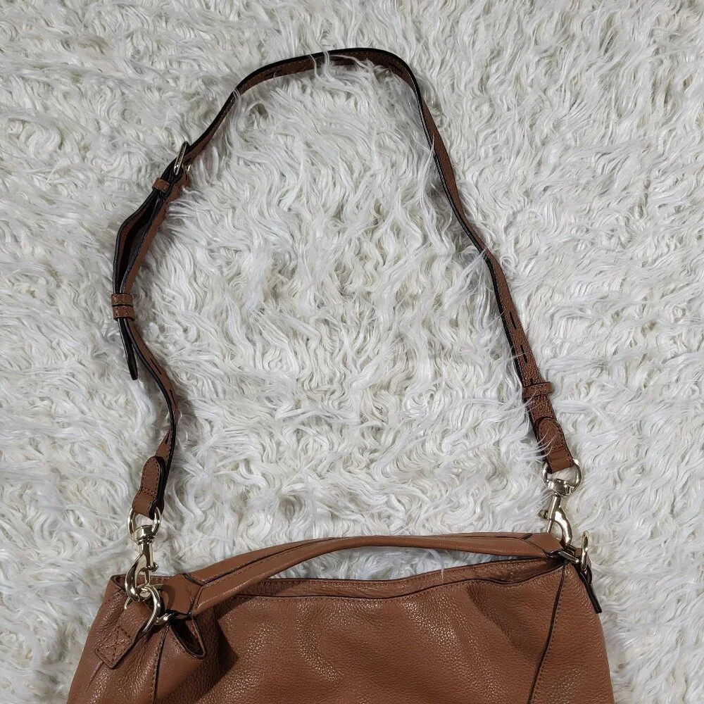 Rebecca Minkoff Brown Leather Moto Hobo Tassel Fringe Shoulder Bag